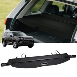 FARBIN Trunk Cargo Cover for Toyota Highlander 2015 2016 2017 2018 2019 2020 2021, Retractable Trunk Cover Waterproof Shield Shade Privacy Security Screen (for 2022-2025 Toyota Highlander Canvas)