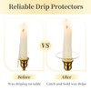Hewory Glass Bobeches for Candlestick Holders, 12 Pcs Candle Drip