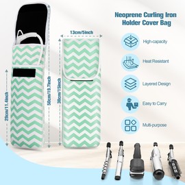 Heat Resistant Storage Bag Travel Case Cover for Straighteners, Curling Irons and Straighteners, Green (green 2), Fashionable