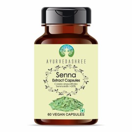AYURVEDASHREE Senna Extract 500mg - 60 Vegetarian Capsules | Cassia Agustifolia | All Natural | 100% Vegan | Gluten-Free | GMP Certified.