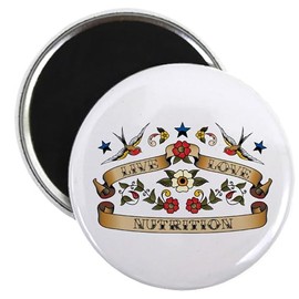 CafePress Live Love Nutrition Magnet 2.25" Round Magnet, Refrigerator Magnet