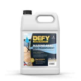 DEFY Marine Seal Semi-Transparent Exterior Wood Stain and Sealer - Waterproof Sealant for Wood Docks, Boat Piers, Marinas, Boardwalks, & More - Clear - 1 Gallon, Made in USA