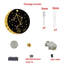 Treedix Soldering Practice Kit Star Signs Electronics DIY Soldering Project Kit Light up Creative Present, New Version With Battery For Beginners, Students and DIYers (Libra)