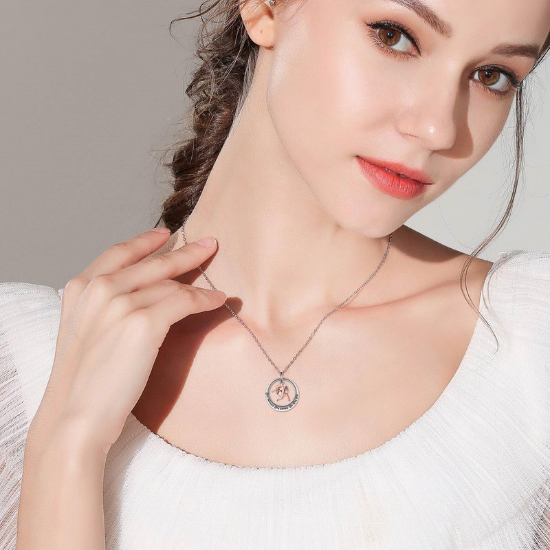 DAYLINLOVE Baseball Necklace Sterling Silver Baseball Player Round Pendant Necklace