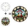 12 Inch Diameter Glass Wall Clock with a Classic Brushed