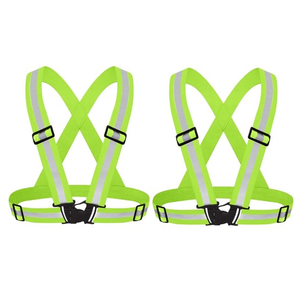Leadigol 2 Packs Reflective Vest, 360° High Visibility Reflective Strap