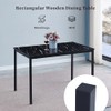 ROZHOME Rectangular Dining Table with Mable Effect MDF Board Top