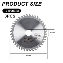 3PCS 115mm Circular Saw Blade, 4.5"" Angle Grinder Circular Saw Blade, 40 Teeth Woodworking Saws Blade for angle grinder for Wood Cutting