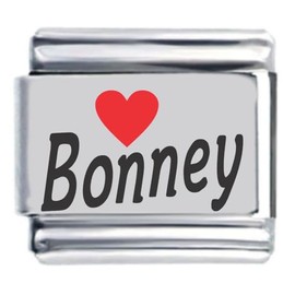 Bonney Red Heart Laser Name Italian Charm Link