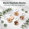 50 Pieces Wood Keychain Blanks, Unfinished Wooden Keychain Blanks for