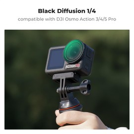 K&F Concept Black Diffusion 1/4 Filter for Osmo Action 3/4 /5 Pro, Snap-on Black-mist Optical Glass with 28-layer Coating Compatible with DJI Action 3, Action 4, Action 5 pro