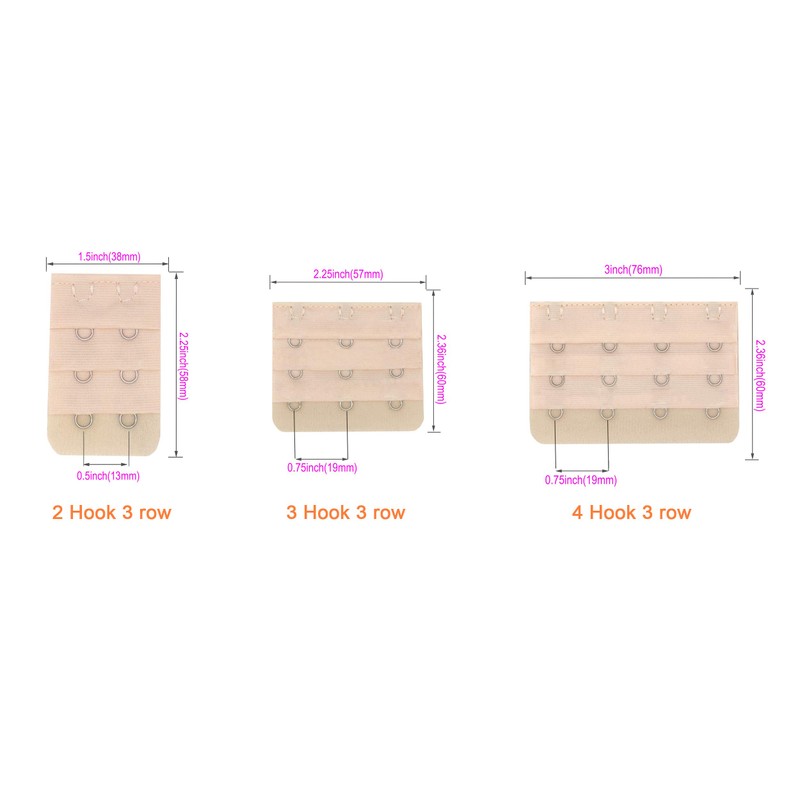 Bra Extender,2 Hook/3 Hook/4 Hook and Eye Bra Strap Extension