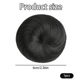 AYNKH Hair Bun, Donut Style, Artificial Round Wig for Ballet Lady Girl, Black
