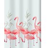 Spirella Anti-Mould Flamingo Shower Curtain Anti-Bacterial, Washable, Waterproof Polyester 180