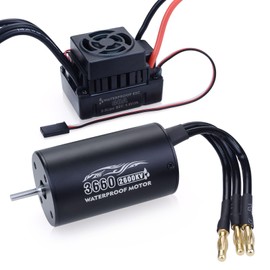 Surpass Hobby RC 3660 2600KV Brushless Motor and 60A ESC Combo Waterproof Brushless Motor and ESC Combo for 1/10 Remote Control Cars Trucks Off-Road Vehicle