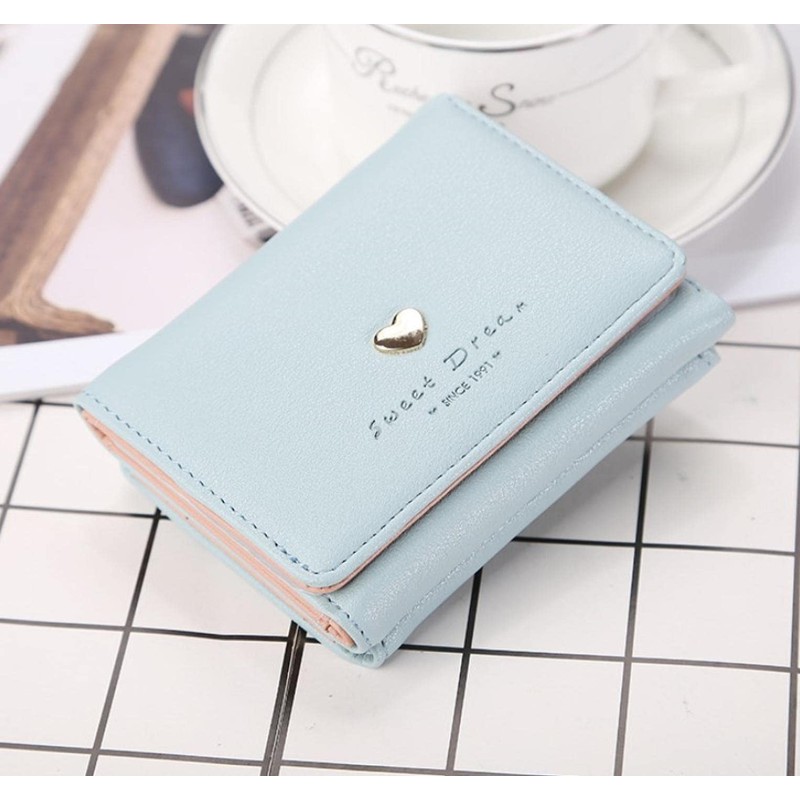fogman Women's Coin Purse Card Holder 3 Fold Compact Wallet