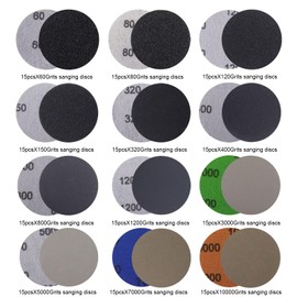 130PCS 2 Inch Sanding Discs Assorted 60-1000Grit Sanding Drill Attachment Silicon Carbide Sandpaper for Metal Wet/Dry Sander Pads with 1/4” Shank Backing，Manual Sanders for Drill Grinder Rotary Tools