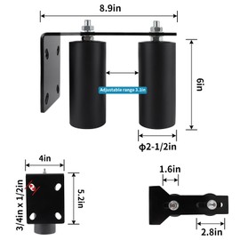 Skelang Slide Gate Guide Roller, 6" UHMW Hard Nylon Guider with Thickened Bracket, Adjustable Sliding Gate Support Assembly for Preventing The Gate from Falling