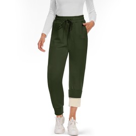 CAMPSNAIL Fleece Lined Sweatpants Women - Joggers for Women with Pockets High Waisted Thermal Winter Warm Pants for Snow