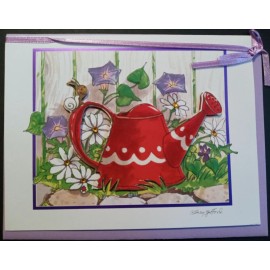 SUZY'S ZOO RED WATERING CAN HAPPY BIRTHDAY GREETING CARD