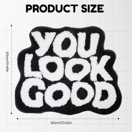 You Look Good Bath Mat, Funny Cute Bath Mat, Non Slip Microfiber Bath Mats, Soft & Absorbent Bathroom Rug for Bathroom, Bedroom, Living Room, Kitchen (50 x 60 cm)