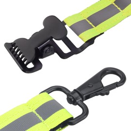 ZZLZX 2PCS Multi Function Glove Safety Belt Clip Emergency Firefighter Work Glove Clip Rescue Gear Reflective Nylon Webbing Yellow 7x1.4 Inch Belt D Ring Construction Rescue Universal