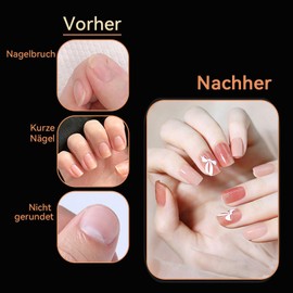 600 Stück Nagel Tips Kurz Set, 12 Größen Nageltips für Gelnägel, Künstliche Soft Gel Half Cover Nageltips Kurz, Gel Tips für Nägel für Nagelstudio Salon DIY