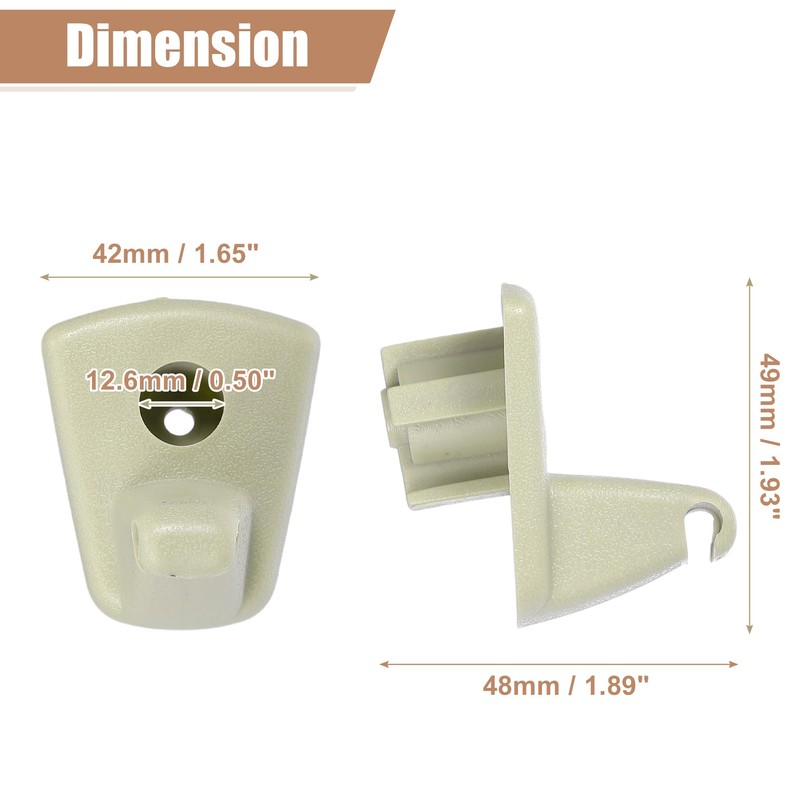 QUARKZMAN Pack of 2 Sun Visor Brackets Beige No. 1EJ51BD1AA