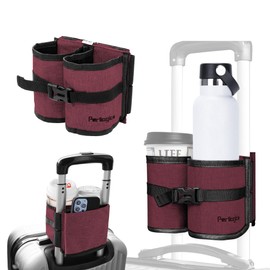 Luggage Cup Holder Attachment. Hands-Free Drink Carrier for Coffee, Tumblers & Bottles. Travel Essential to Pack on Your Next Adventure. A for Jet-Setters & Flight Attendants
