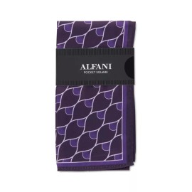 Alfani Men's Geo-Print Pocket Square (Plum, One Size)