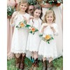 Flower Girl Dress, Lace Dress 3/4 Sleeve Dress (White, 5