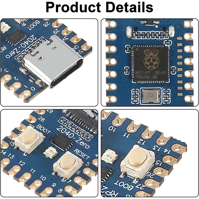 DUBEUYEW 3 Pack Raspberry Pi 2040-Zero Mini Microcontroller Board Based