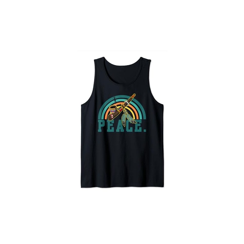 Pipe ceremonial prayer national headdress USA founding peace Tank Top