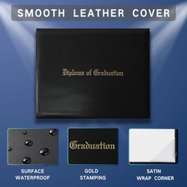 YIIOSS Diploma Holder Diploma Covers 8.5”x11” Imprinted “Diploma of Graduation”for Graduation Certifications Folder,Black,2-Pack