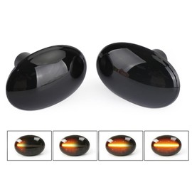 znakeauto 2X Dynamic Smoked Lens Amber Led Fender Side Marker Light Turn Signal Lamp Blinker for Gen2 Mini Cooper R55 R56 R57 R58 R59,Replace OEM Side Marker Lights