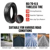 60/70-6.5 Tubeless Tires,10 x2.50-6.5 Scooter Tire with Straight Nozzle Replacement