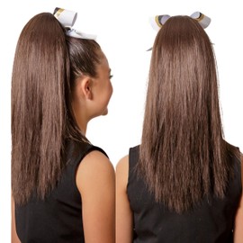 Girly Curls Straight 18" Ponytail Cheerleader Hairpiece (Chestnut)