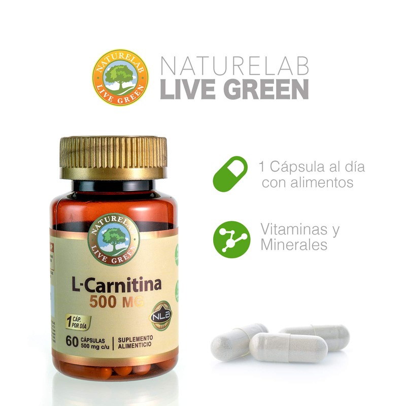 Naturelab L-Carnitina - 60 Cápsulas de 500 mg c/u