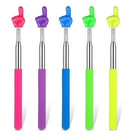 Hand Pointer Stick 5 Pcs Retractable Teacher Pointer Sticks, Extendable Pointing Stick, Colorful Student Finger Pointing Sticks, Telescoping Hand Pointers for Teacher, Classroom, Reading, Presentation