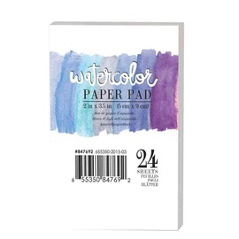 Prima Marketing 5 x 8,89 cm, papel de acuarela, 24 piezas prensa en frío de 150 libras