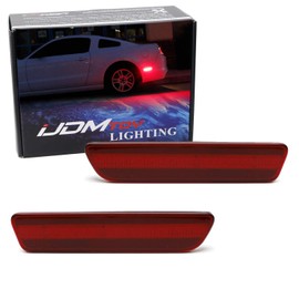 iJDMTOY OE-Red Lens Red Full LED Rear Side Marker Light Kit Compatible With 2005-09 Ford Mustang, Powered by 54-SMD LED, Replace OEM Back Sidemarker Lamps