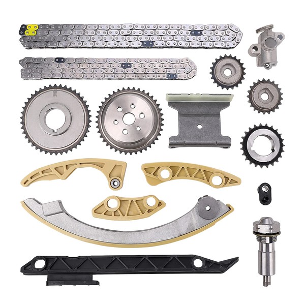 Engine Timing Chain Kit w/Chain Guide Tensioner Sprocket - Compatible with 2.0L 2.2L 2.4L Buick Chevy GMC Pontiac Saab Saturn - Replace # 12680750 9-4201S 9-4201SX