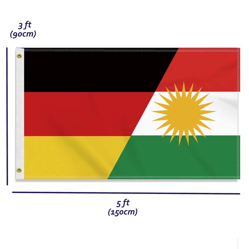 Kurdistan Large 90 x 150 cm Kurdistan Germany Flag, Large