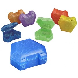 AmeriCan Goods 6/Pcs Premium Glitter Denture Bath Case Box Retainer, Splint & Night Guard Storage, Travel Container