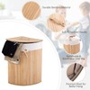 Giantex Corner Laundry Hamper with Lid, Bamboo Laundry Basket with