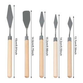 yueton 1Pack of Gouache Paint Oil Painting Scraper Wooden Stainless Steel Paint Art Set Scraper Paint Palette Knife for Acrylic Painting Oil Painting Canvas Printing Wooden Handle Scraper Painting Too