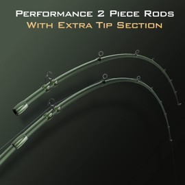 KastKing Spartacus II Twin Tip Fishing Rods, Cast- 7'6"- MH Power- Fast, 2-Piece Casting Rod, PTS Power Transition System, Patented Hook Keeper, Rubber Cork Handle