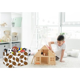 Essme Rectangular Football Basket,Kids Storage Box,Toy Basket for Kids with Handles for Room Decor, Kids Basket,Shelf Basket,Toy Organizer(Football Basket)