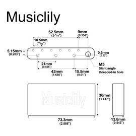 Musiclily Ultra Brass 36mm Short MIM Style Tremolo Block for 10.5mm String Pitch Chinese Squier Pre-2020 Affinity Stratotremolo Bridge