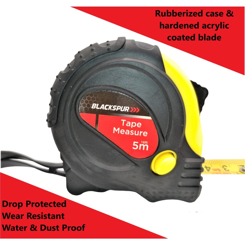 Retractable Tape Measure 5m 16ft | Professional Measuring Tape Acrylic